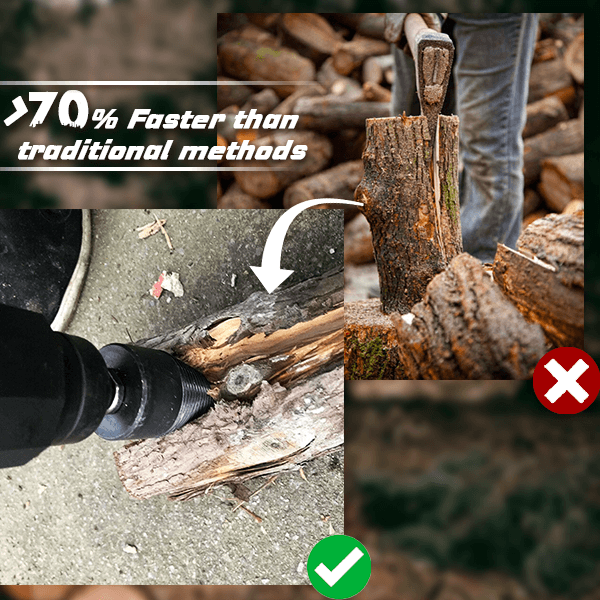 🎁2026 New Arrivals 49% OFF💥Electric Drill Wood Splitter – High Carbon Steel, Portable, Splits Logs Fast