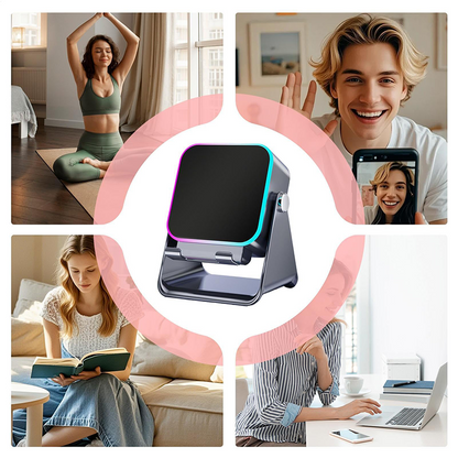🎵📱 5-in-1: Bluetooth Speaker + Phone Stand + 8 RGB Lighting Effects + 360° Adjustable Mount + 3500mAh Battery