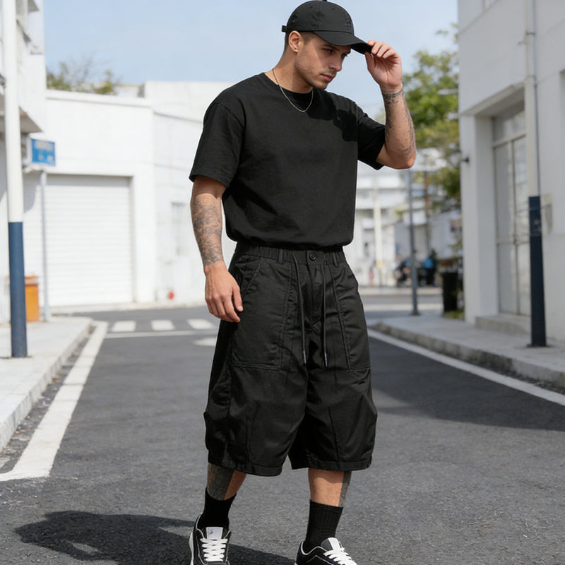 👖 LIMITED TIME: 50% OFF! 🔥 Men's Plus Size Capri Pants – Wide-Leg Loose Fit, Drawstring Waist & Large Pockets ✨
