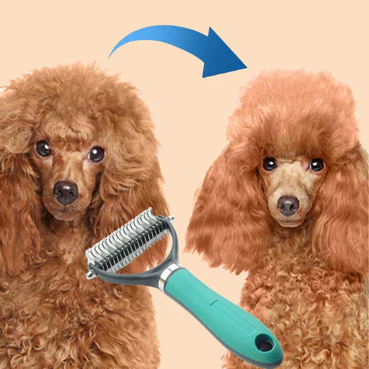 ⏰LAST DAY SALE: 🔥Dual-Sided Pet Grooming Comb for Dogs & Cats