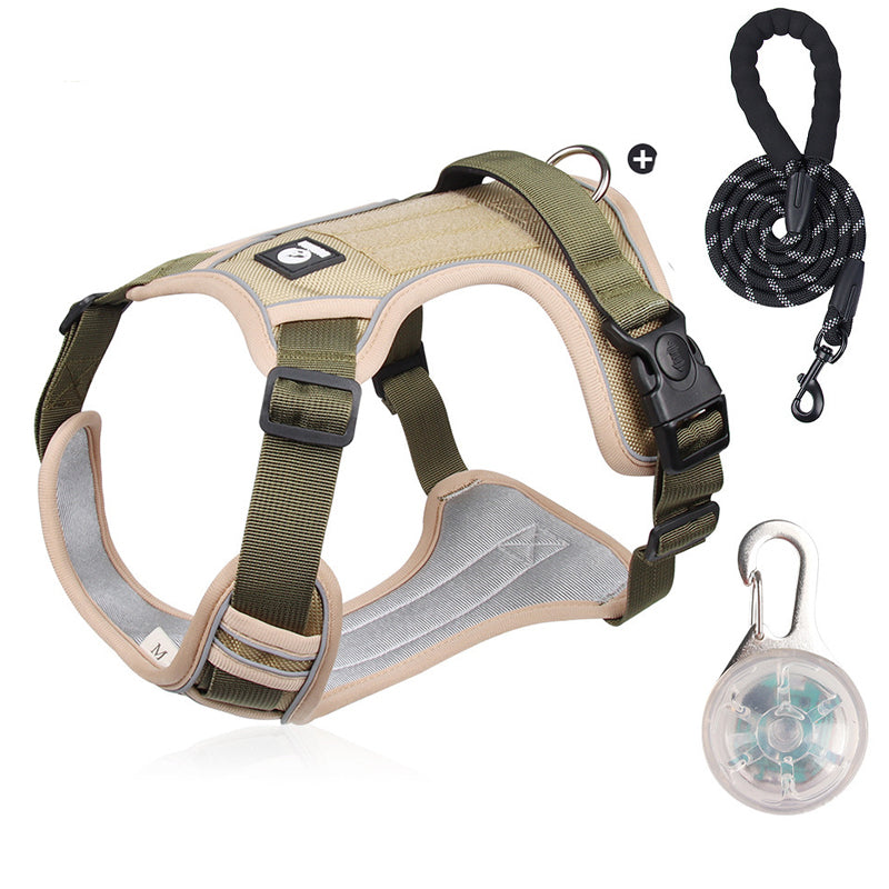 No Pull Dog Harness with Leash & Collar LED