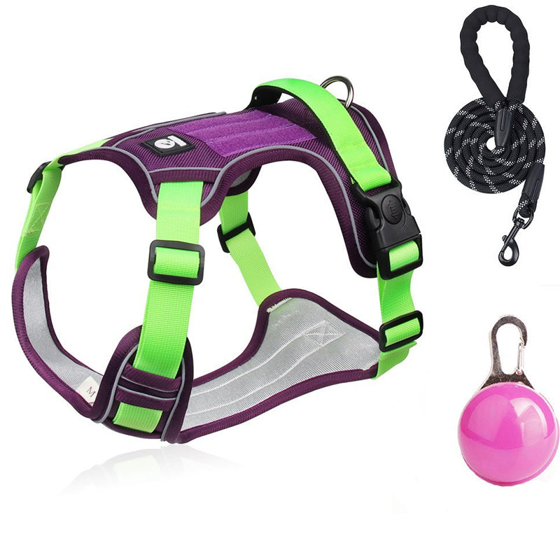No Pull Dog Harness with Leash & Collar LED
