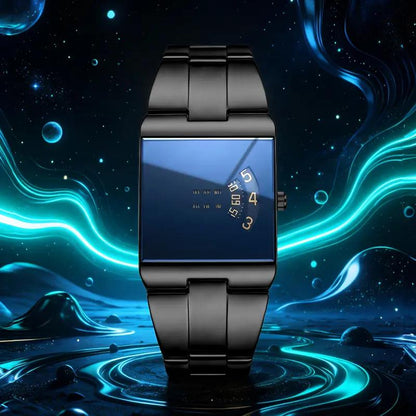 ⌚ 50% OFF NOW! – Men's Square Face Quartz Watch with Gold Stainless Steel Band | Business Casual Style ✨