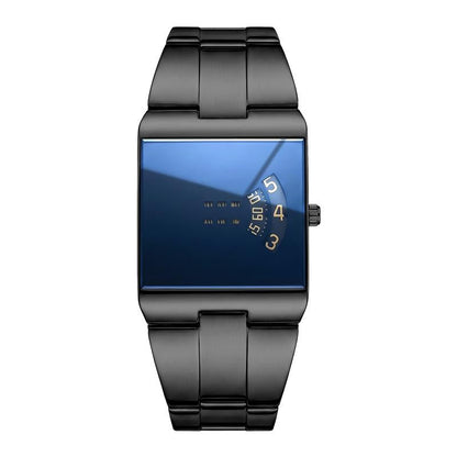 ⌚ 50% OFF NOW! – Men's Square Face Quartz Watch with Gold Stainless Steel Band | Business Casual Style ✨