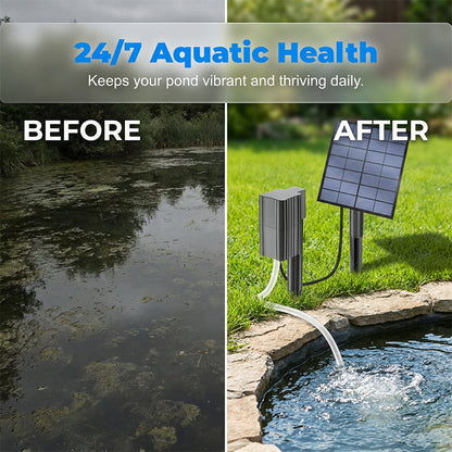 ☀️🐟 Solar Powered Pond Aerator with Air Pump – Easy Installation, No Wiring Required for Fish Ponds & Water Gardens 💦