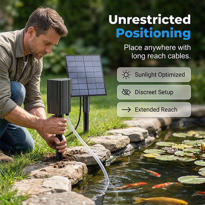 ☀️🐟 Solar Powered Pond Aerator with Air Pump – Easy Installation, No Wiring Required for Fish Ponds & Water Gardens 💦