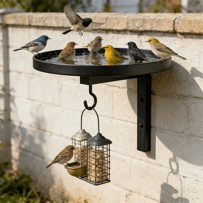 🏡Limited-Time 50% Off – Wall-Mounted Metal Bird Bath – Bronze Finish 🐦🧱🛁