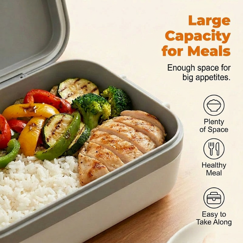 🍱 LIMITED-TIME 49% OFF! ✨ Portable Electric Lunch Box – Self-Heating, 7200mAh, 304 Stainless Steel 🔋