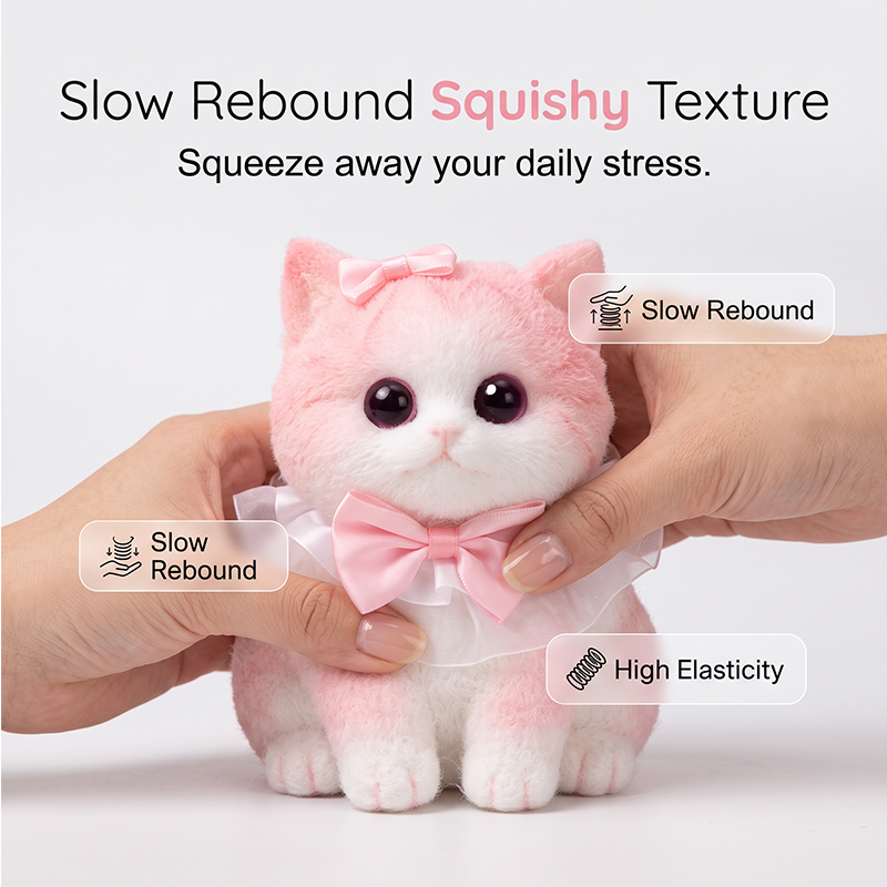 Squishy Cat Plush Toy – Soft Slow-Rebound Stress Relief Companion