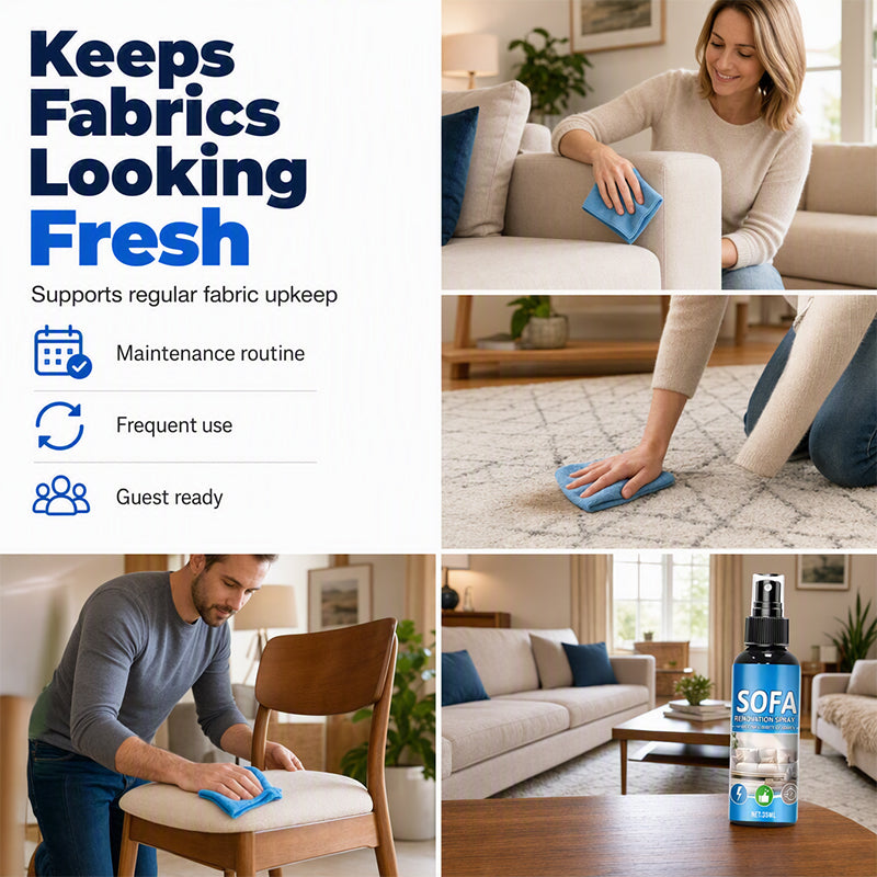 🚀 Instant Fabric Refresh Spray – Remove Dirt, Stains & Odors Without Washing or Rinsing 🌿