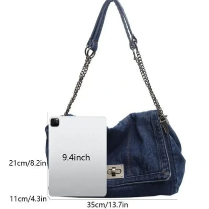 Retro Large Capacity Chain Strap Shoulder Bag