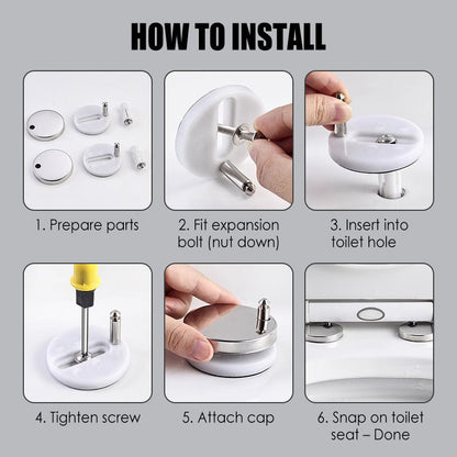 🚽 Universal Toilet Seat Mounting Bolts – Secure Top-Fix Replacement Kit for Easy Installation🔩
