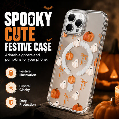 🎃Halloween Candy Ghost Phone Case – Cute Pumpkin & Ghost Design, Shockproof Magnetic Case