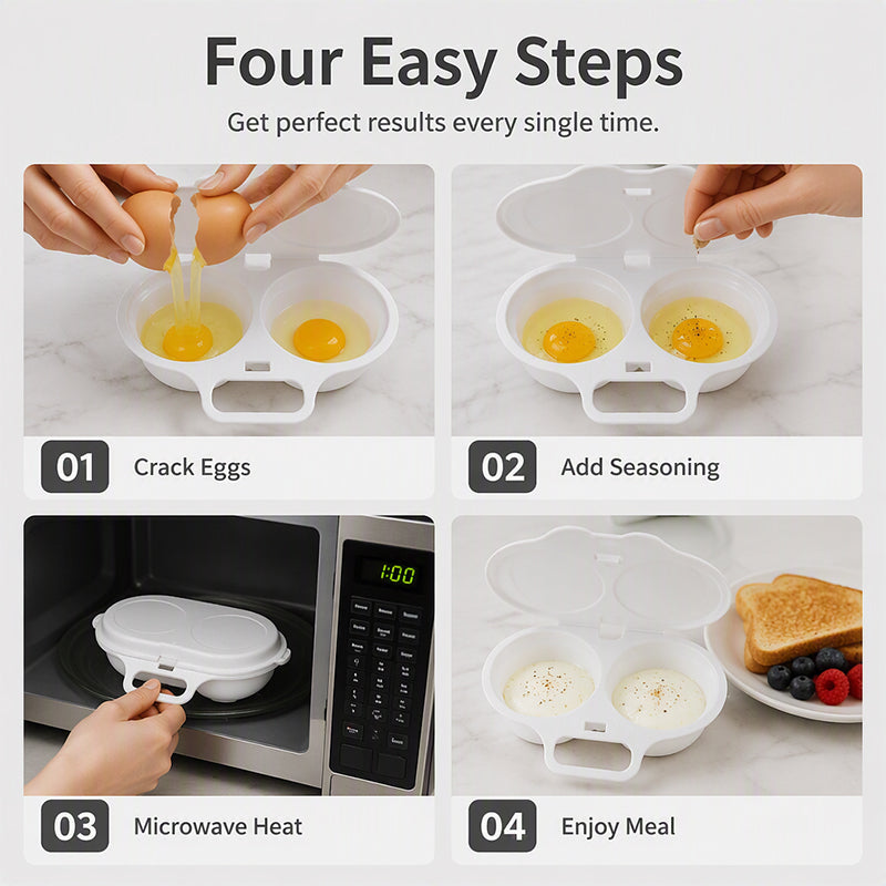 🥳 2026 SALE 🥳💞 50K+ SOLD!   Microwave Egg Cooker — Dual-cavity, non-stick, and easy to clean. A healthier alternative to frying — stock up and save! 🏠✅