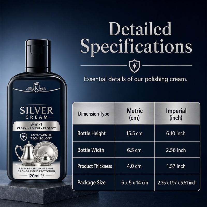 ✨ Silver Polish Cream – Anti-Tarnish Cleaner & Shine Restorer