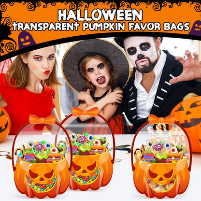 👻Halloween Bestsellers-Halloween Transparent Pumpkin Favor Bags