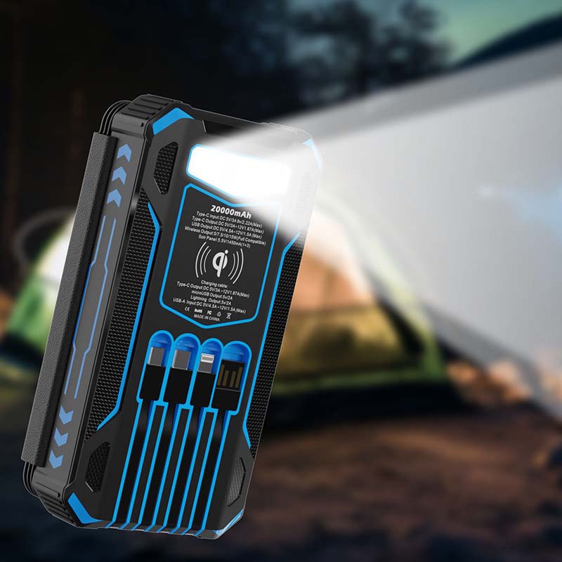 🔋 Half-Price Deal! ☀️ 20,000mAh Solar Power Bank - Features Wireless Charging And LED Flashlight