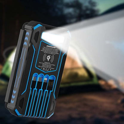 🔋 Half-Price Deal! ☀️ 20,000mAh Solar Power Bank - Features Wireless Charging And LED Flashlight
