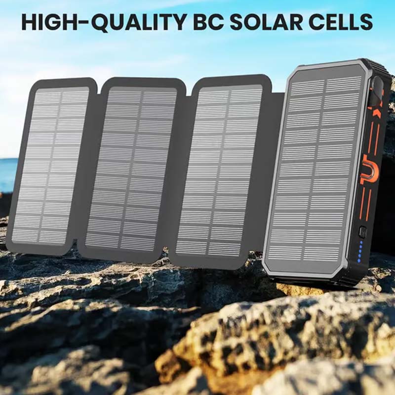 🔋 Half-Price Deal! ☀️ 20,000mAh Solar Power Bank - Features Wireless Charging And LED Flashlight