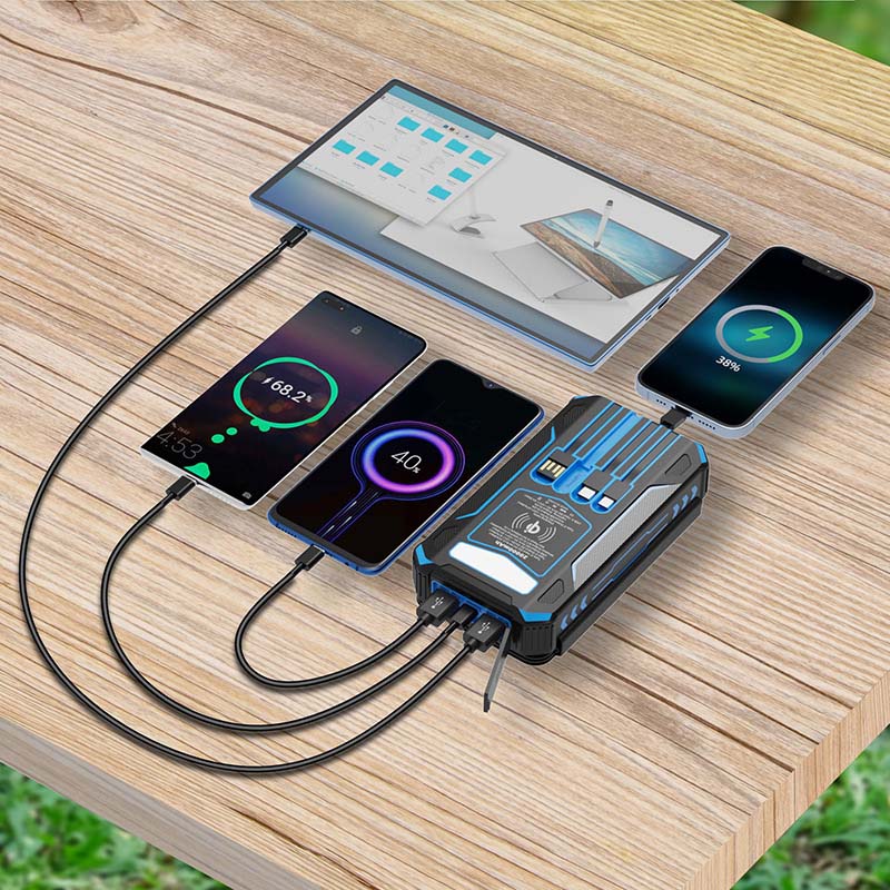 🔋 Half-Price Deal! ☀️ 20,000mAh Solar Power Bank - Features Wireless Charging And LED Flashlight