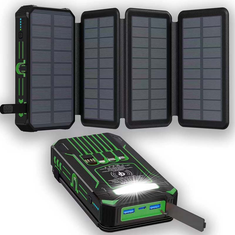 🔋 Half-Price Deal! ☀️ 20,000mAh Solar Power Bank - Features Wireless Charging And LED Flashlight