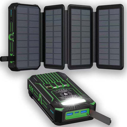 🔋 Half-Price Deal! ☀️ 20,000mAh Solar Power Bank - Features Wireless Charging And LED Flashlight