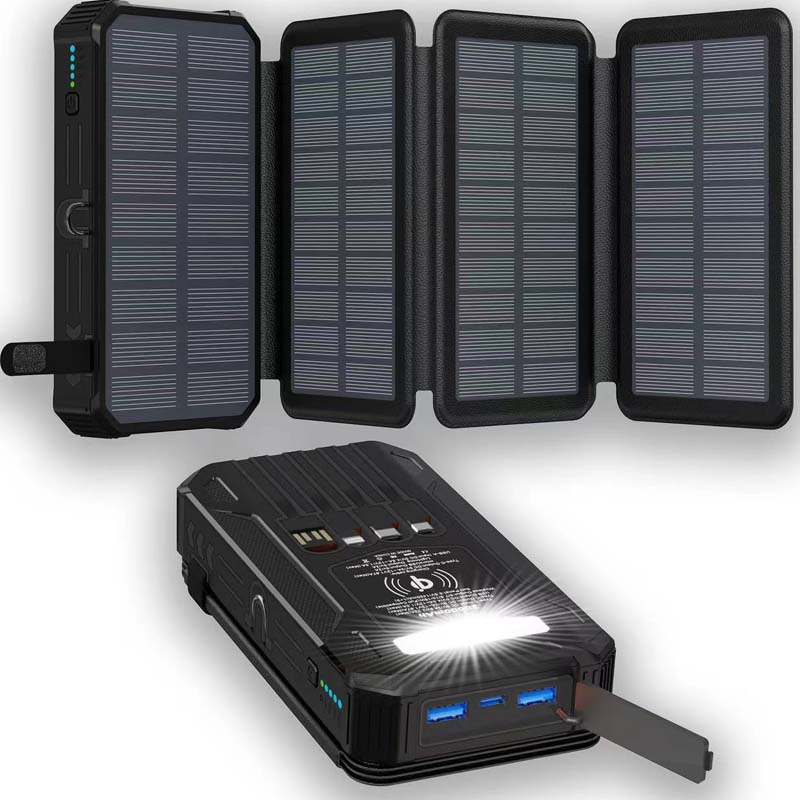 🔋 Half-Price Deal! ☀️ 20,000mAh Solar Power Bank - Features Wireless Charging And LED Flashlight