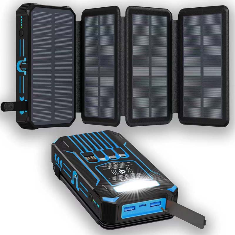 🔋 Half-Price Deal! ☀️ 20,000mAh Solar Power Bank - Features Wireless Charging And LED Flashlight