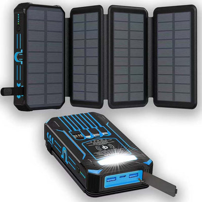 🔋 Half-Price Deal! ☀️ 20,000mAh Solar Power Bank - Features Wireless Charging And LED Flashlight