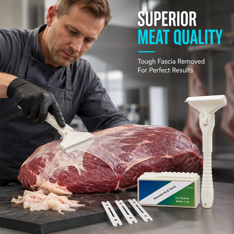 🥩🔥 48% OFF! Stainless Steel Meat Scraper – Easy Fat & Fascia Removal Tool for Beef & Pork 🔪✨