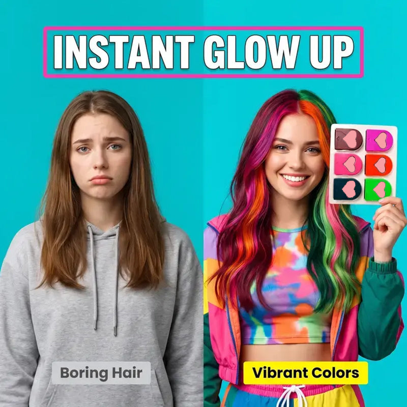 🌈 Temporary Hair Chalk Set for Girls – Washable Color Sticks for Fun DIY Hair Styling