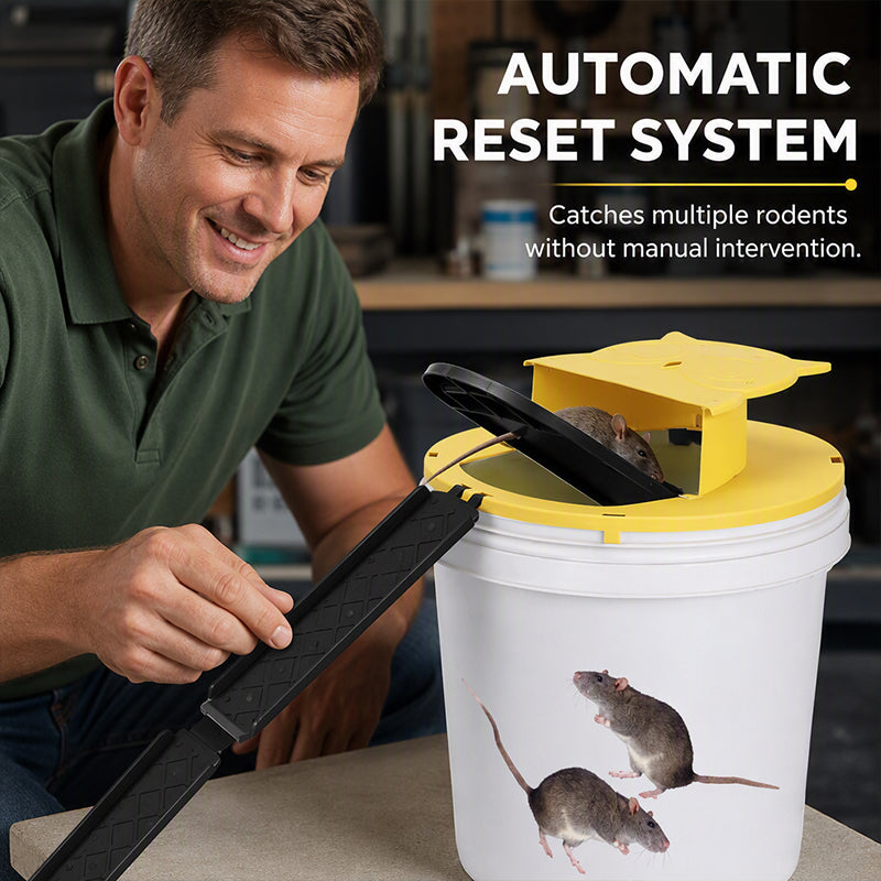 🐭 Automatic Reset Flip-Lid Mouse Trap – Reusable Hands-Free Rodent Catcher