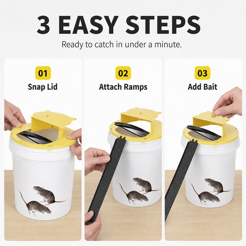 🐭 Automatic Reset Flip-Lid Mouse Trap – Reusable Hands-Free Rodent Catcher
