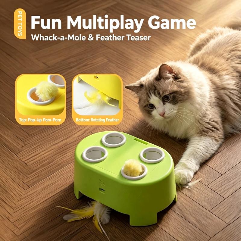 ⏳Time-Limited Special⏰ ✨ Interactive Whack-a-Mole Cat Toy – Multi-Mode, Quiet, Rechargeable