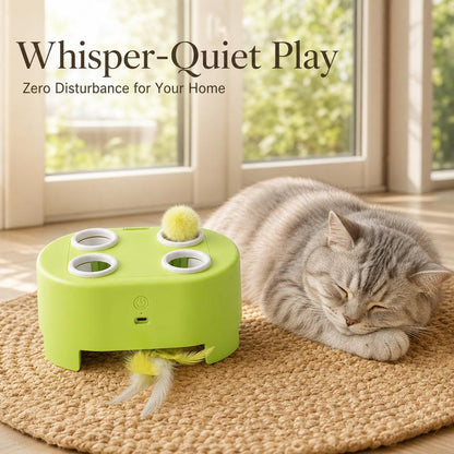 ⏳Time-Limited Special⏰ ✨ Interactive Whack-a-Mole Cat Toy – Multi-Mode, Quiet, Rechargeable
