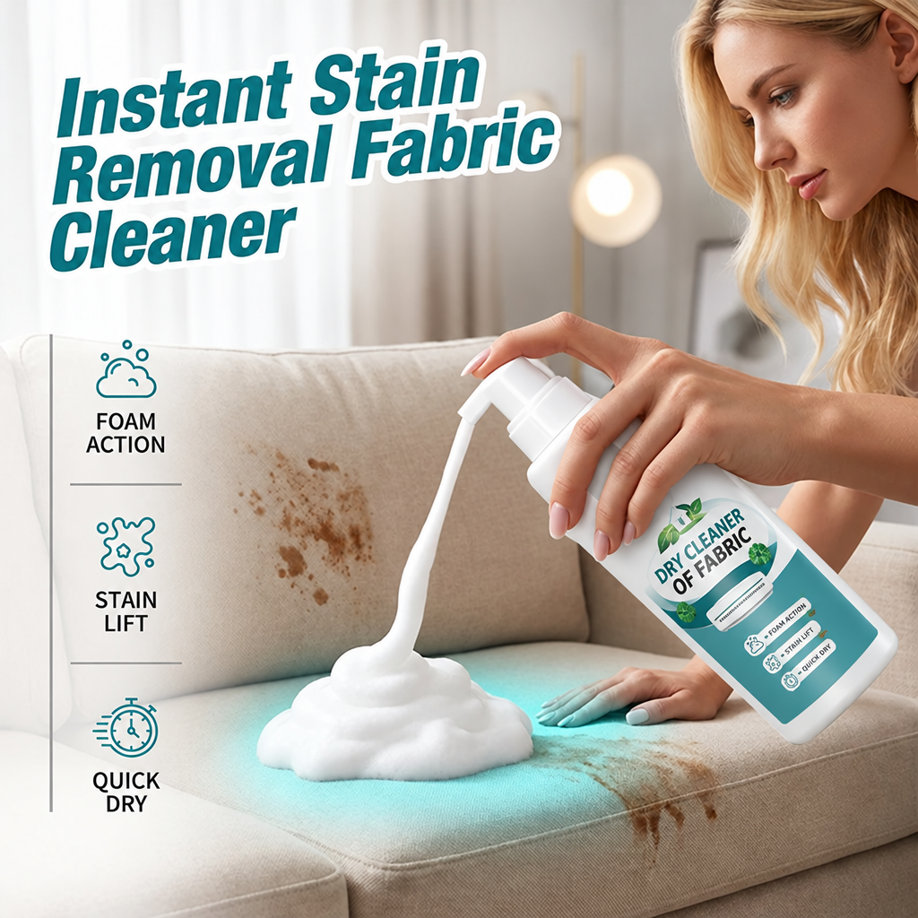 ✨ No-Rinse Fabric Cleaner Foam – Deep Clean & Refresh Sofas, Carpets & Upholstery Without Water