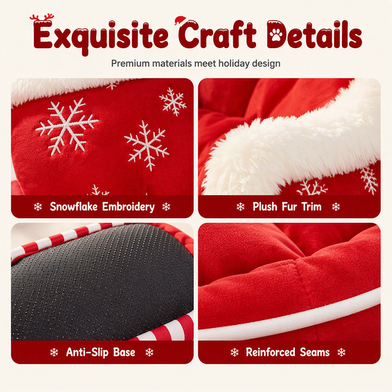 ⏰Christmas Sleigh Pet Bed with Removable Cushion