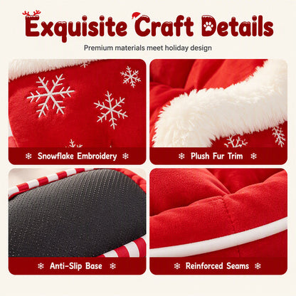 ⏰Christmas Sleigh Pet Bed with Removable Cushion