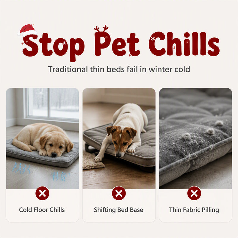⏰Christmas Sleigh Pet Bed with Removable Cushion