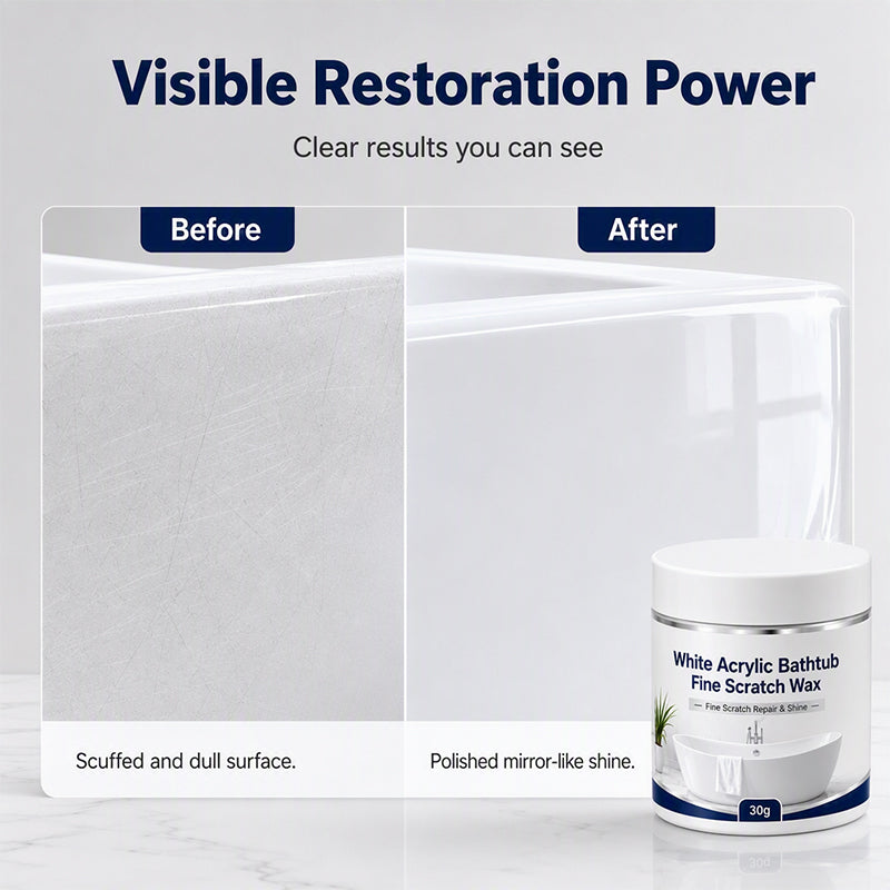 🛁 White Acrylic Bathtub Scratch Repair Wax – Smooth & Restore Fine Surface Scratches ✨