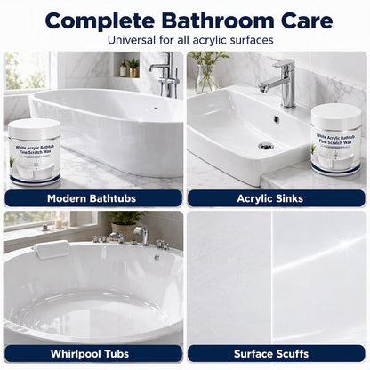 🛁 White Acrylic Bathtub Scratch Repair Wax – Smooth & Restore Fine Surface Scratches ✨