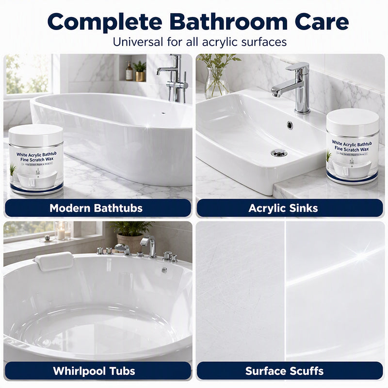White Acrylic Bathtub Fine Scratch Repair Wax – Quick-Fix Surface Restorer