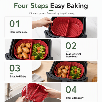 ⭐️Reusable Divided Air Fryer Silicone Liner