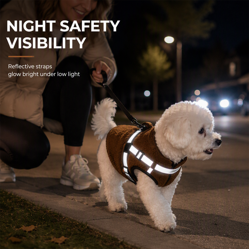 ⏳Time-Limited Special⏰Warm Winter Dog Coat with Reflective Strips and Harness for Small and Medium Dogs🐶❄️