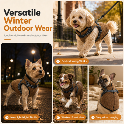 ⏳Time-Limited Special⏰Warm Winter Dog Coat with Reflective Strips and Harness for Small and Medium Dogs🐶❄️