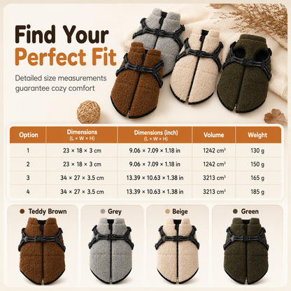 ⏳Time-Limited Special⏰Warm Winter Dog Coat with Reflective Strips and Harness for Small and Medium Dogs🐶❄️