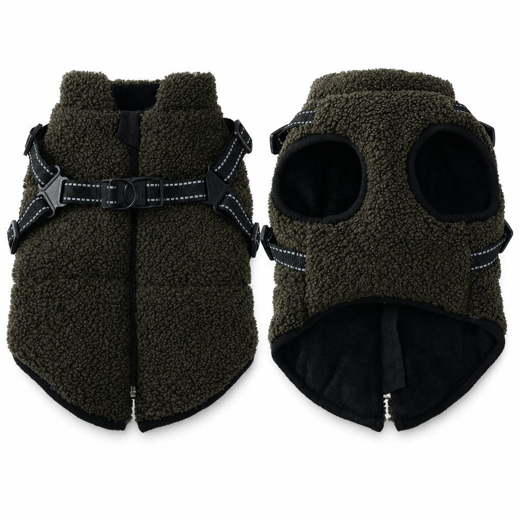⏳Time-Limited Special⏰Warm Winter Dog Coat with Reflective Strips and Harness for Small and Medium Dogs🐶❄️