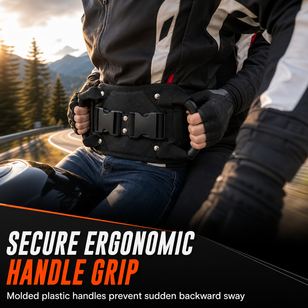 🏍️ Adjustable Passenger Grip Belt – ✋Motorcycle Passenger Waist-strap Safety Handle