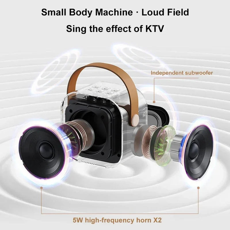 🎤 Mini Karaoke Machine for Kids – Portable Speaker with Wireless Microphones