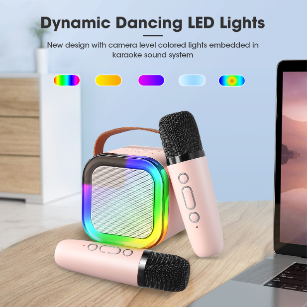 🎤 Mini Karaoke Machine for Kids – Portable Speaker with Wireless Microphones